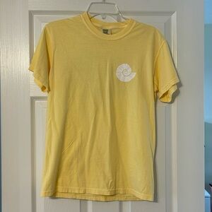 Women’s Shelly Cove Yellow Short sleeve Beach T shirt Save the Turtles